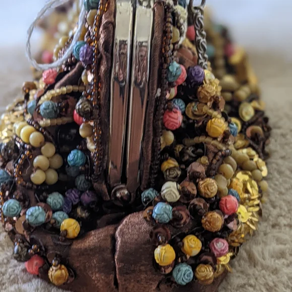 Vintage beaded Sequin small evening Flapper clutch - Picture 4 of 8